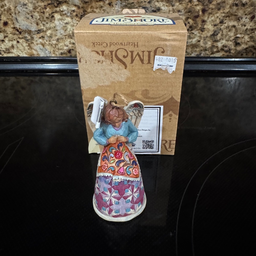 Jim Shore Heartwood Creek Sewing Angel Hanging Ornament 4047805 Enesco 2015 Box
